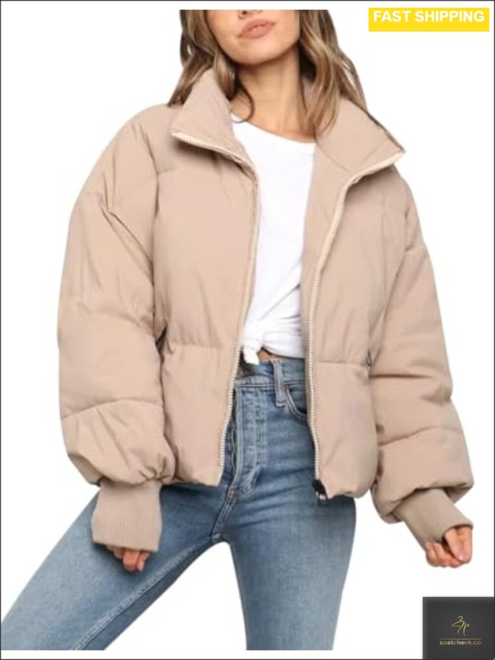 Women's Cropped Puffer Jacket Quilted Short Winter Coat